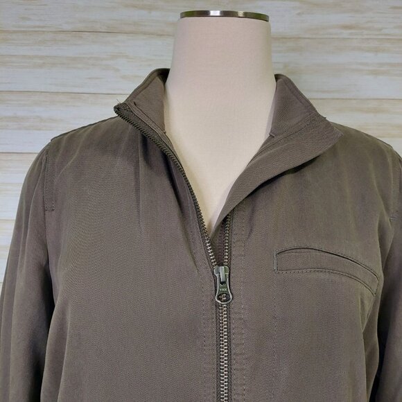 J. Jill Women's XS Lightweight Zip Jacket 100% Tencel Lyocell Olive Green Soft - Picture 6 of 12